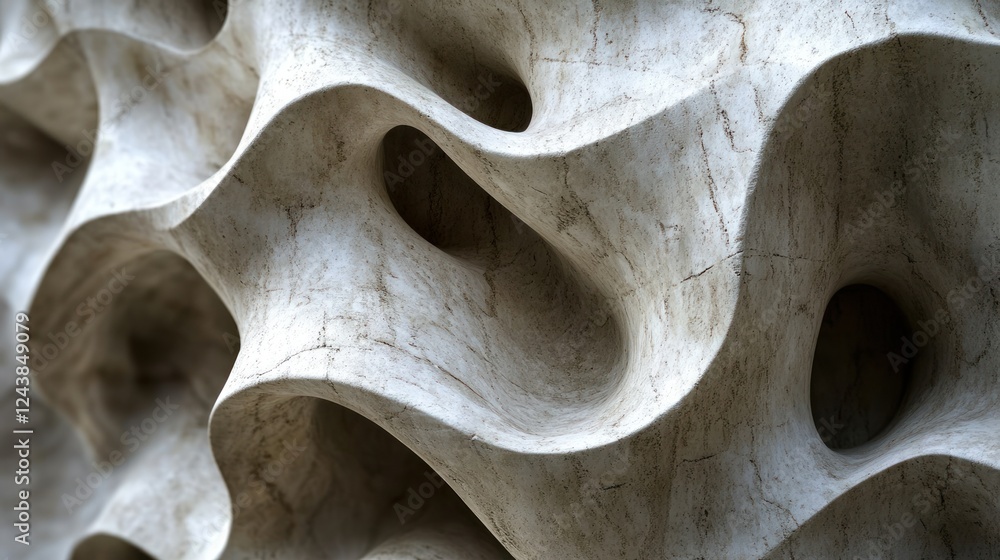 Poster abstract architectural detail showcasing fluid lines and organic forms in a contemporary design. gen