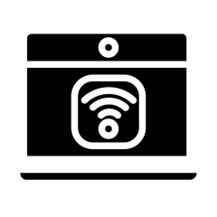 laptop signal solid icon