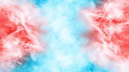 Fototapeta premium Dynamic interplay of red and blue with an abstract white red pattern on a vibrant background