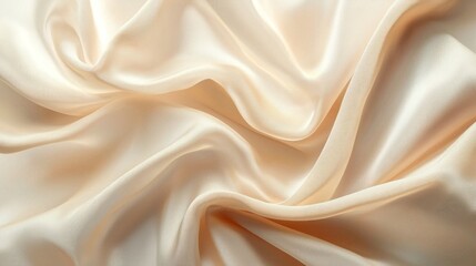 Naklejka premium Creamy Draped Silk Fabric Texture: A Luxurious Background