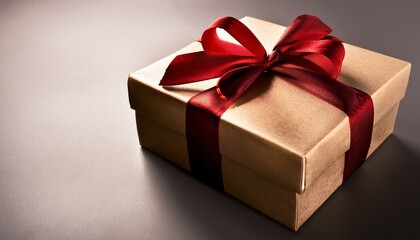 a gift box with a red ribbon tied around it