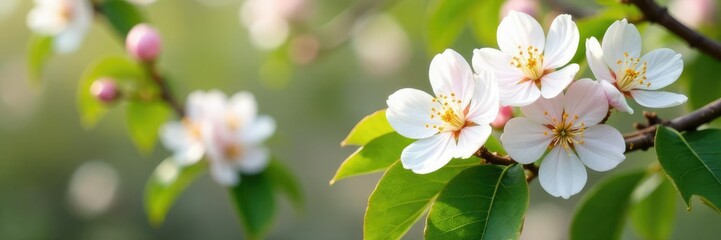 Macadamia tree covered in white and pink flowers, white flowers, bloom, botanical