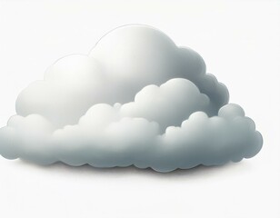 single white cloud isolated on white background