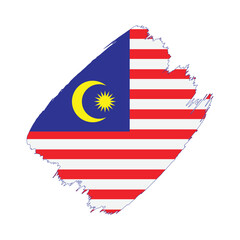 Malaysia flag in a flat grunge vector design background