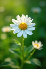 Obraz premium Soothing chamomile flower in a tranquil environment, nature, flowers, garden