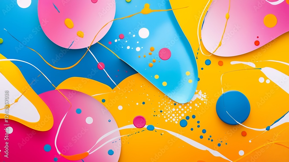 Poster abstract colorful geometric background with vibrant shapes and fluid design