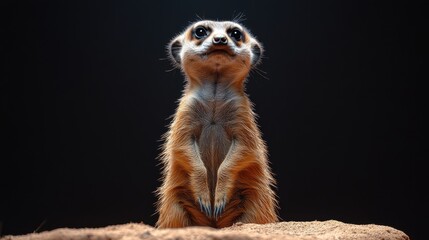 Fototapeta premium standing meerkat isolated on transparent background