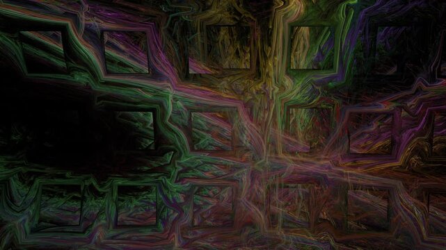 Sfondo con quadrati e linee colorate in movimento