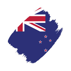 New Zealand flag in a flat grunge vector design background