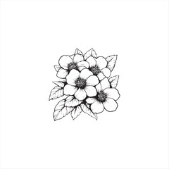 Black silhouette vector illustration of a flower