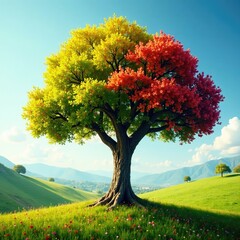 Fototapeta premium Arbol centeno con una mesa adornada para fiestas, entorno, fiesta