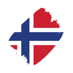 Norway flag in a flat grunge vector design background