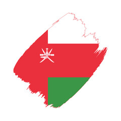 Oman flag in a flat grunge vector design background