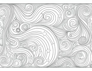 white page with fairy tale outline with lines