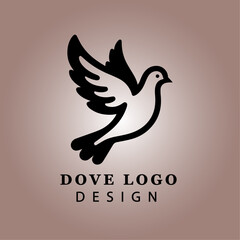  Elegant Dove Silhouette Vector Art with Wings Spread for Peace and Freedom Design in Minimalist Style, Ideal for Logos or Decorative Prints
