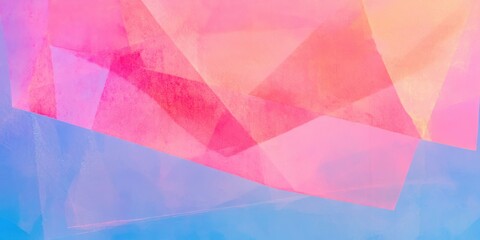 Abstract geometric pattern with vibrant pink, orange, and blue tones creating a playful and dynamic visual for modern design use suitable for backgrounds, posters, and creative projects