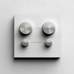 Minimalist Control Panel with Rotary Knobs for Volume Tuning and Frequency Adjustment