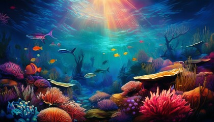 marine life in a vibrant underwater world
