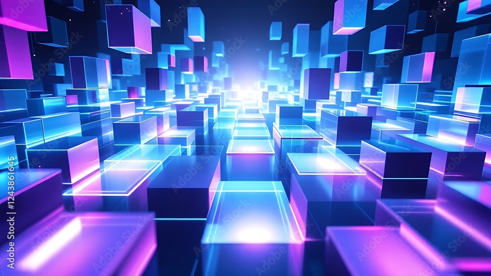 Aufkleber tech abstract model with digital glitch background wallpaper ai generated image