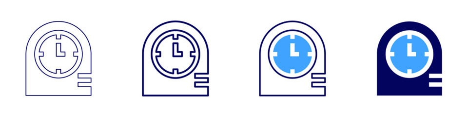 Clocks icon in 4 different styles. Thin Line, Line, Bold, and Bold Line. Duotone style. Editable stroke