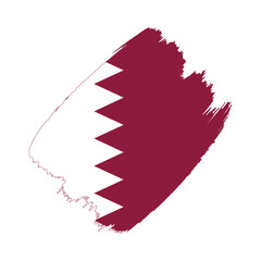 Obraz premium Qatar flag in a flat grunge vector design background