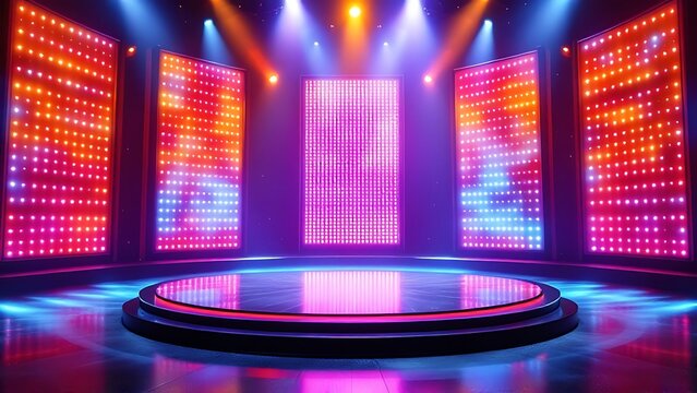 Podium stage for television studio modern theater shows concept background wallpaper AI generated image