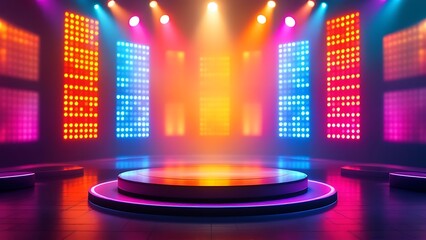 Podium stage for television studio modern theater shows concept background wallpaper AI generated image