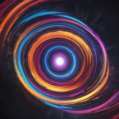 Vibrant colors swirling around a central axis, music visuals, visual effects, kinetic energy