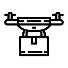 delivery drone line icon