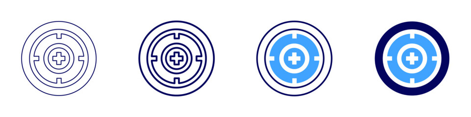 Time icon in 4 different styles. Thin Line, Line, Bold, and Bold Line. Duotone style. Editable stroke