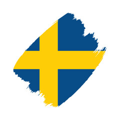 Sweden flag in a flat grunge vector design background