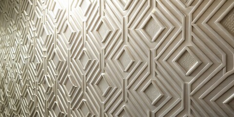 Elegant Geometric Wall Paneling Design with Textured Accents