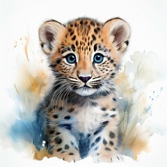 Obraz premium Niedlicher kleiner Leopard