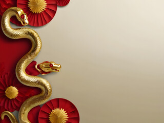 Obraz premium golden dragon on red background