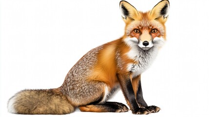 Fototapeta premium Vivid and Detailed Digital Illustration of a Noble Red Fox Portrait with Intricate Fur and Expressive Amber Eyes