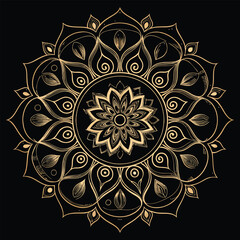 Black colour mandala design