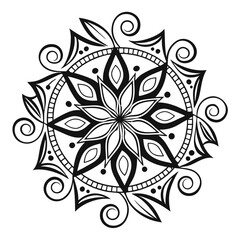 Black colour mandala design