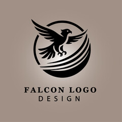 Dynamic Eagle Silhouette Logo Design with Circular Frame, Representing Strength and Freedom, Perfect for Branding and Graphic Design Projects
