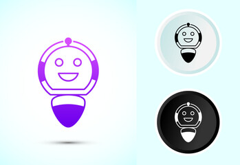 AI assistant icon design illustration. Digital or virtual assistant sign, Robot icon