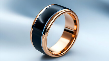 Elegant black and gold ring design showcasing modern sophistication and timeless style for fashion enthusiasts.