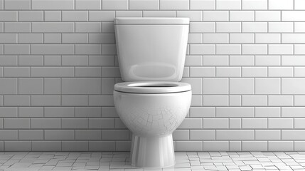 white ceramic toilet bowl isolated on transparent background