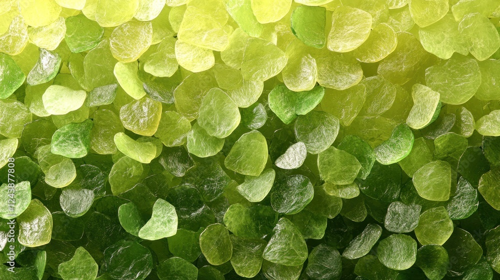 Poster abstract gradient layered green and yellow leaf-like shapes. background displays a seamless gradatio