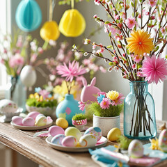 Easter DIY table d&eacute;cor. DIY Easter creativity. Handmade Easter cards
