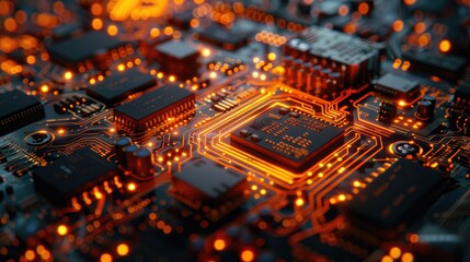 Fototapeta premium Circuit board close-up