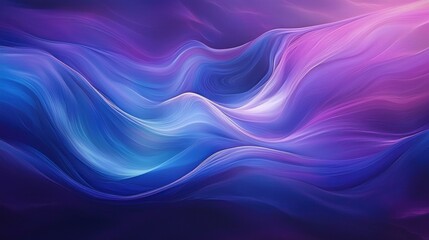 Fototapeta premium Abstract Purple and Blue Waves: A Digital Artwork of Flowing Colors
