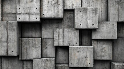 Abstract concrete blocks wall pattern