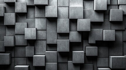 Abstract gray concrete cube wall background