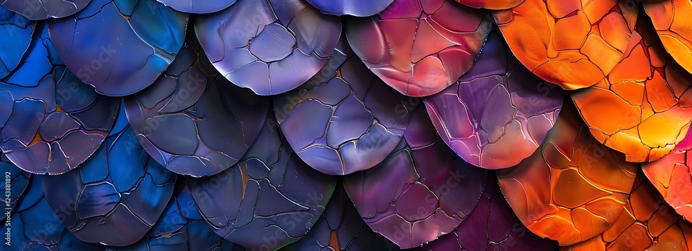Poster abstract color gradient scales: a mesmerizing abstract artwork features vibrant scales painted in a 