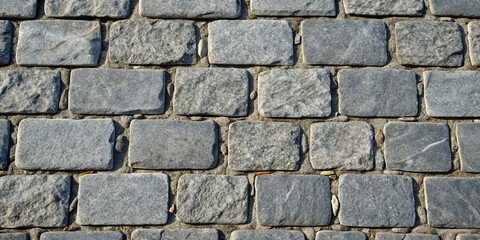 Cobblestone Pavement Texture A Detailed View of Grey Stone Blocks Set in Sand