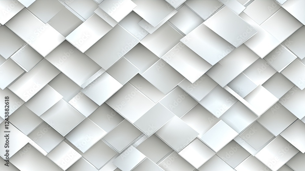 Poster geometric arrangement of white squares and rectangles on a textured surface creates a modern backdro